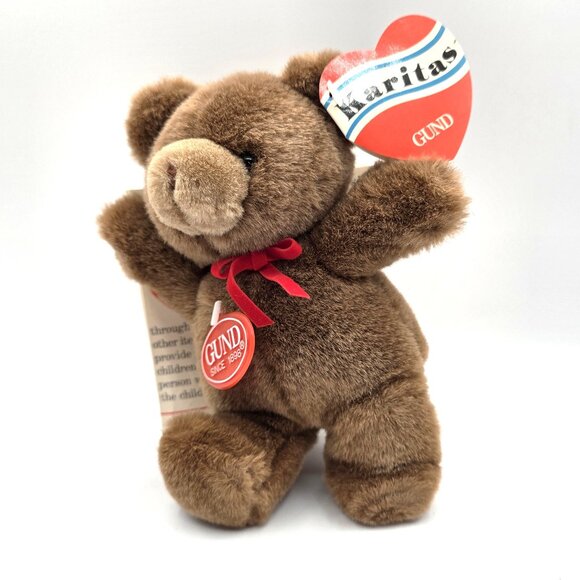 Gund Karitas Tender Teddy Brown Plush Teddy Bear 1989 Tags Gift Bag Vintage NOS - Picture 6 of 15